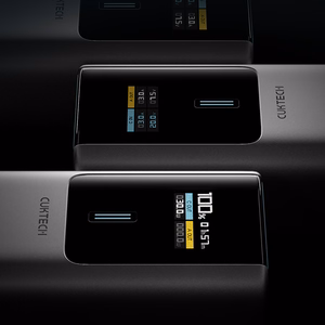 CUKTECH CKPB100PGLBL išorinė baterija, 10000 mAh, 150 W, USB-C / USB-A, pilka