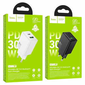 Įkroviklis Hoco N71 (1xUSB-C;1xUSB 30W) juodas