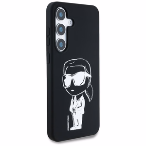 Karl Lagerfeld silikoninis grafiti Ikonik logotipas su magnetiniu Samsung Galaxy S25 dėklas juodas