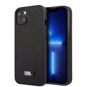 Karl Lagerfeld KLHCP13MSFMP2K iPhone 13 6.1" kietas dėklas juodas/juodas Saffiano Plokštelė