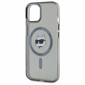 Karl Lagerfeld KLHMP15SHLSCHK iPhone 15 6.1" juodas kietasis dėklas IML Metal Choupette Head Magnetinis (MagSafe)