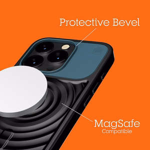 STM Reawaken Ripple MagSafe dėklas, skirtas iPhone 15 Pro Max, juodas ir Atlanto mėlynas