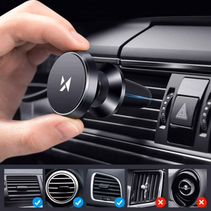 Automobilinis universalus telefono laikiklis Wozinsky WMH-04 tvirtinamas ant ventiliacijos grotelių, magnetinis, juodas