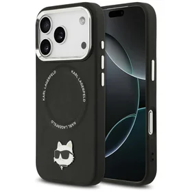 Karl Lagerfeld Choupette Pin Magnetinis dėklas telefonui iPhone 17 Pro - juodas