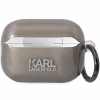 Karl Lagerfeld KKLAP2HNIKTCK AirPods Pro 2 dėklas juodas/juodas Ikonik Karl Lagerfeld
