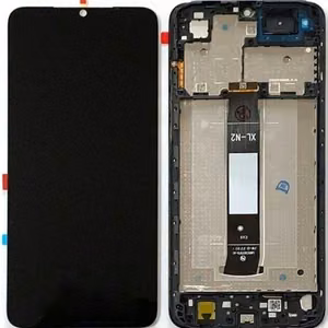 LCD ekranas Xiaomi Redmi A1/A1+/A2/A2+ su jutikliniu ekranu su rėmeliu juodas originalus (aptarnavimo pakuotė)