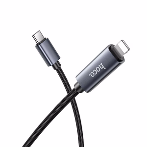 Kabelis USB C į Lightning Hoco PD 27W su ekranu 1 m X112 juodas