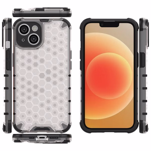 Korinio rašto dėklas telefonui iPhone 14 Plus šarvuotas hibridinis skaidrus