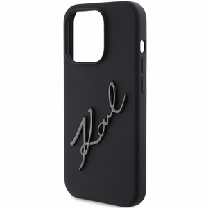 Karl Lagerfeld silikoninis dėklas Karl Script iPhone 15 Pro - juodas