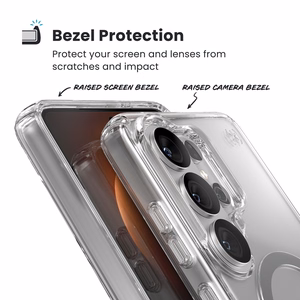 Speck Presidio Perfect-Clear Magnet dėklas, skirtas Samsung Galaxy S26 Ultra, „Clear / Silver“ spalvos