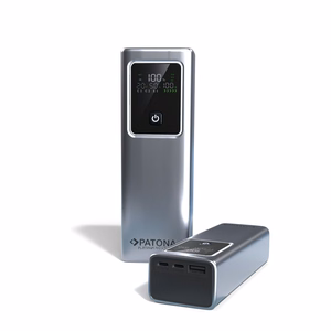 PATONA Platinum Powerbank Luxury One PD100 | 20000mAh | PD 100W | USB-C + USB-A Sidabrinis, Juodas
