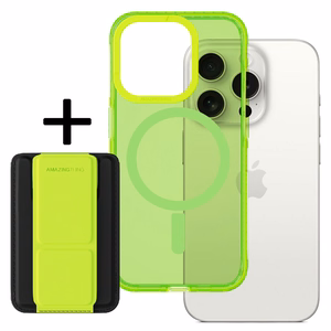 Amazing Thing Titan Pro Neon Mag piniginės dėklas 10FT IP156.1PTWGN Iphone 15 Pro žalia su stovu
