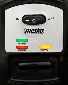 Mesko MS 6411 – рисоварка, 1000 Вт, 1,5 л, нержавеющая сталь/чёрная