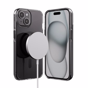 Crong Clear MAG Pro MagSafe dėklas, skirtas iPhone 15, juodas