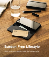 Ringke Folio Signature atverčiamas odinis dėklas Samsung Galaxy S22 + (S22 Plus) juodas (FSS118R262)