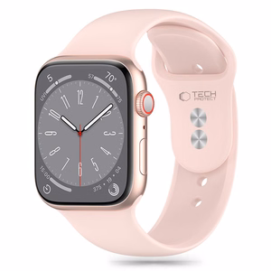 TECH-PROTECT SILICONE APPLE WATCH 4 / 5 / 6 / 7 / 8 / 9 / SE (38 / 40 / 41 MM) ŠVIESIAI ROŽINIS
