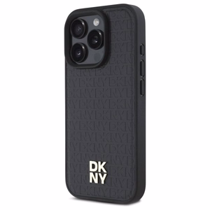 DKNY pasikartojančio rašto logotipo magnetinis dėklas telefonui iPhone 16 Pro - juodas