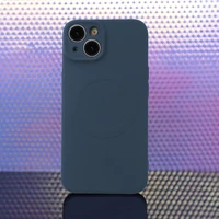 Paprastas spalvotas magnetinis dėklas telefonui iPhone 14 6,1" tamsiai mėlynas