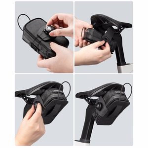 Rockbros P010 multifunctional saddle bag with bottle holder - black