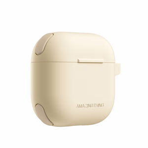 AmazingThing Omni dėklas ausinėms AirPods 4 – smėlinas