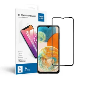 Apsauginis stiklas Blue Star - SAMSUNG A23 5G viso ekrano (su rėmeliu, mažo dydžio) - juodas