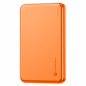 Forcell F-Energy Slim F5K9 išorinė baterija, suderinama su MagSafe, 5000 mAh, 15 W, QC 4.0, PD 3.0, oranžinė