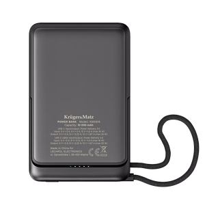 Kruger&Matz išorinė baterija, 10000 mAh, Li-Polymer, QC ir PD, CCC sertifikatas Azijos šalims