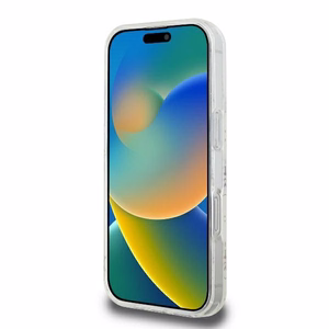 Guess IML 4G fonas Magnetinis dėklas telefonui iPhone 16 Pro - balta