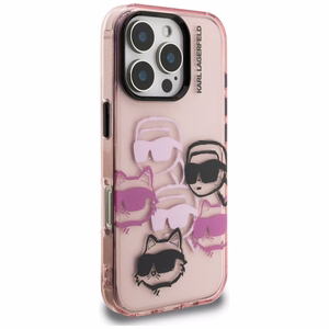 Karl Lagerfeld IML Multi K&C galvos raštas dėklas telefonui iPhone 16 Pro Max - rožinė