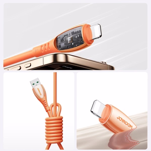 Joyroom S-A59 Vibrant Series 3A USB-A - Lightning laidas 1.2m - oranžinis