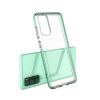 Dėklas telefonui Spring Case – skaidrus TPU gelio dėklas su spalvingu rėmeliu, skirtas Samsung Galaxy A72 4G – juodas