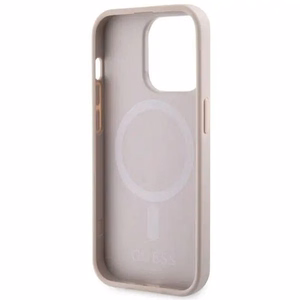 Guess GUHMP14LHGCFSEP iPhone 14 Pro 6.1" rožinė/rožinė kietas dėklas GCube Stripes MagSafe