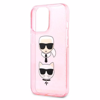 Karl Lagerfeld KLHCP13LKCTUGLP iPhone 13 Pro / 13 6,1\" Dėklas telefonui - rožinis Glitter Karl's & Choupette