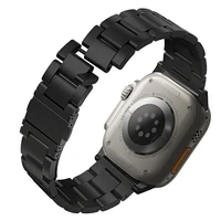 UNIQ dirželis Osta Apple Watch 42/44/45/     49mm Series 1/2/3/4/5/6/7/8/9/10/SE/SE2/Ultra/Ultra 2 nerūdijančio plieno juodas/juodas