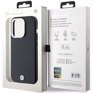 BMW parašas apvyniotas metalinis magnetinis dėklas telefonui iPhone 14 Pro Max - juodas