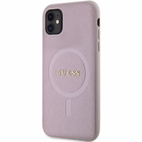 Guess GUHMN61PSAHMCP dėklas telefonui iPhone 11 / Xr - rožinis Saffiano Magnetinis