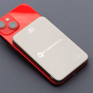 Išorinė baterija saderinta su MagSafe Forcell F-Energy SuperSlim F5K8 QC4.0 PD3.0 15W 5000 mAh titano dykumos spalva
