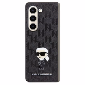 Karl Lagerfeld Saffiano Monogram Ikonik Pin dėklas telefonui Samsung Galaxy Z Fold 5 - juodas