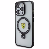 Ferrari FEHMP15LUSCAH iPhone 15 Pro 6.1" permatomas kietas dėklas su žiediniu stovu 2023 kolekcija Magnetinis