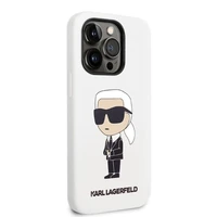 Karl Lagerfeld KLHCP14LSNIKBCH iPhone 14 Pro 6.1" kietasis dėklas baltas/baltas Silikoninis Ikonik