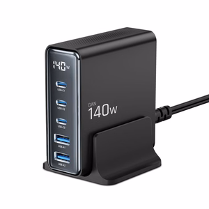 "Tech-Protect" DC140W-GAN 5 PRIETAIS PD140W/QC3.0 įkrovimo stotelė - juoda