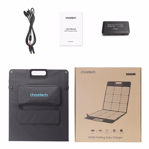 Choetech SC011 saulės įkroviklis 200W nešiojamas saulės skydelis - juodas