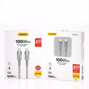 USB Laidas Dudao LC5MAX pilkas Type-C / Type-C 100cm