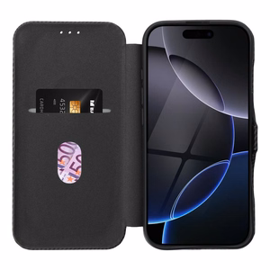FOLIO šoninis magnetinis knygos tipo dėklas, skirtas IPHONE 15 PRO MAX, juodas