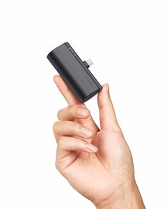 VEGER Išorinė baterija 5000 mAh su įmontuota jungtimi Type C PD QC3.0 3A 20W PlugOn (W0556) juoda