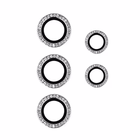 Grūdintas stiklas HARD DIAMOND kamerai (LENS) Samsung Galaxy S24 Ultra sidabrinis (5 vnt. lęšiai)