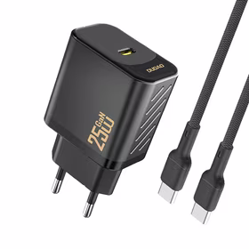 Dudao A27CEU PD 25W GaN SB-C Wall Įkroviklis with USB-C Laidas - Juodas