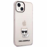 Karl Lagerfeld Permatomas Choupette Dėklas telefonui iPhone 14 Plus / 15 Plus 6.7" - rožinė