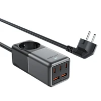 Acefast Z2 GaN 75W PD stalinio tipo įkroviklis 3x USB-C 2x USB-A - juodas ir pilkas