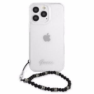 Guess GUHCP13LKPSBK iPhone 13 Pro / 13 6.1" skaidrus kietas dėklas Black Pearl